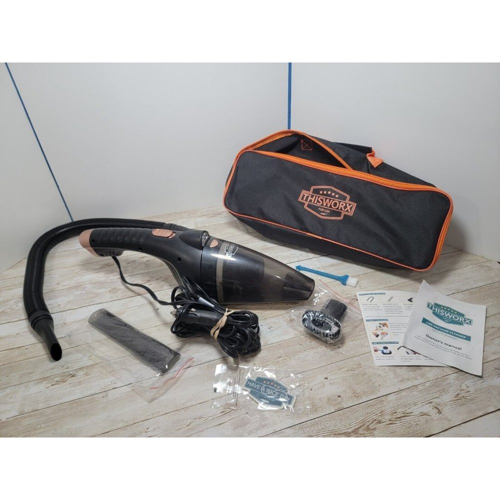 Thisworx Car Vacuum Cleaner 2.0 LED Light Washable‎ HEPA Filter Accessories